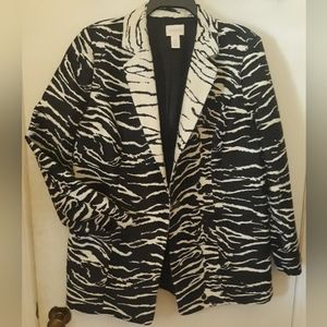 Chico's Animal Print Fashion Blazer NWOT Size 2